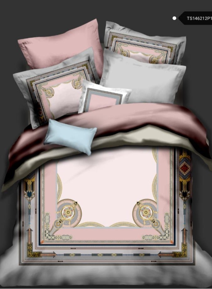 طقم مفروشات سرير هوميتوبيا كينج 6 قطع تصميم مطبوع مرسوم يدوياً قماش مرن فاخر ناعم ومتنفس مناسب لغرف التكييف